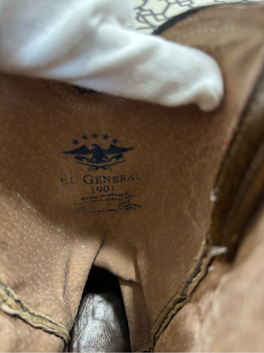 El General Genuine Stingray Embroidered Rhinestone Stud Cowboy Boots Men’s 9.5 - Picture 12 of 14